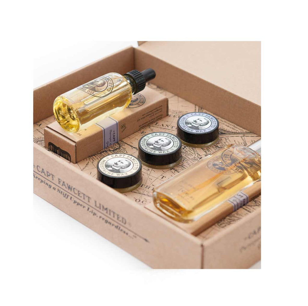 Captain Fawcett - Eau De Parfum, Moustache Wax & Beard Oil Gift Set